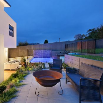 outdoor fireplace area